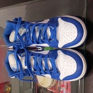NIike Air Dunks high top blue and white men's sz 11